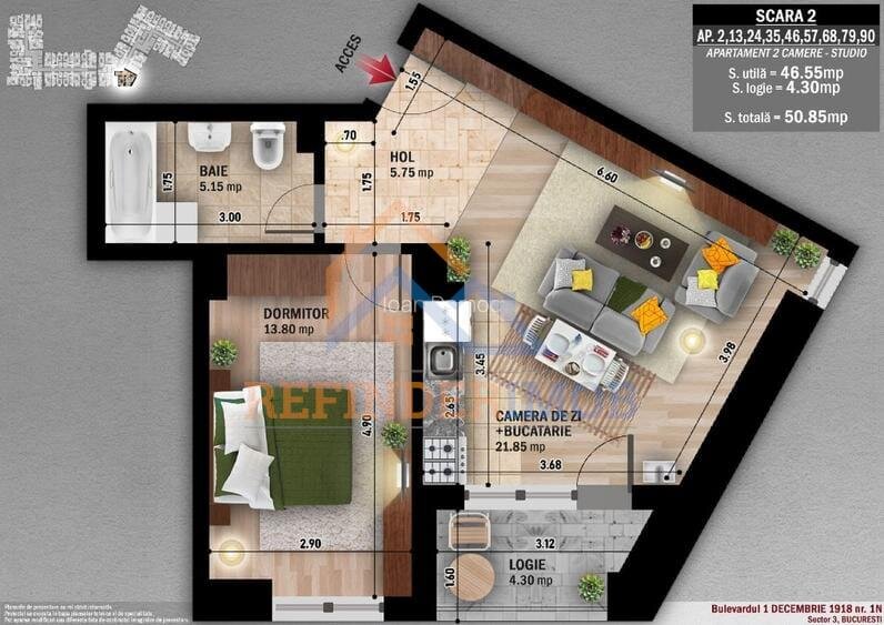 Apartament Open Space - 1 Decembrie 1918 - Costin Georgian